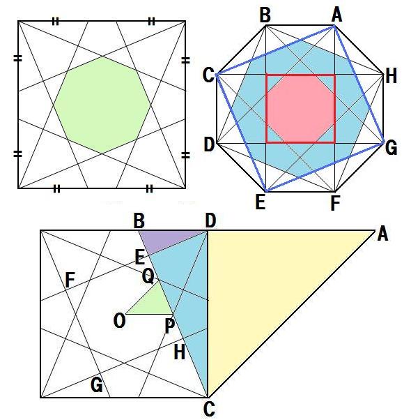 答242 正方形内の正八角形の面積 解答集