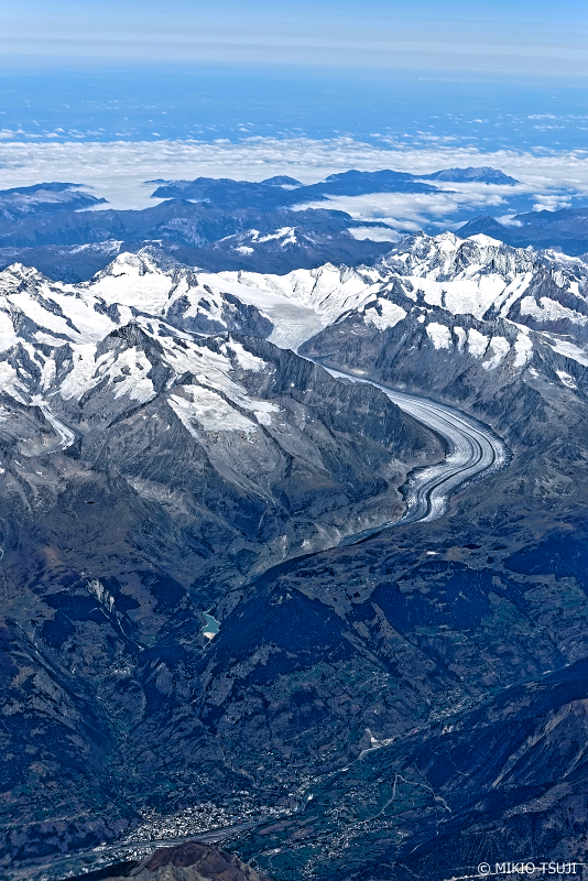 絶景探しの旅 - 0941 アルプス山脈最大の氷河「アレッチ氷河」 （スイス上空）